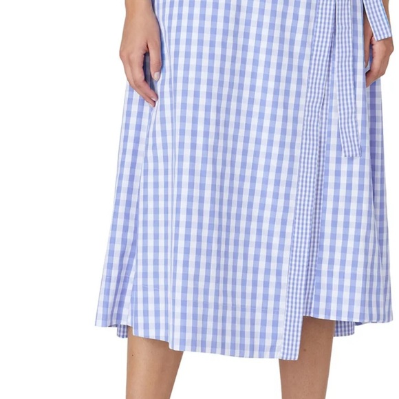 Thakoon x RTR 
Gingham Wrap Midi Skirt Blue Gingham Women's Skirt - Picture 1 of 12